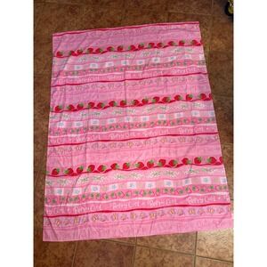 Vintage Strawberry Shortcake Twin Sheet Set Pink Berry Cool Cutie Pie 2 Piece